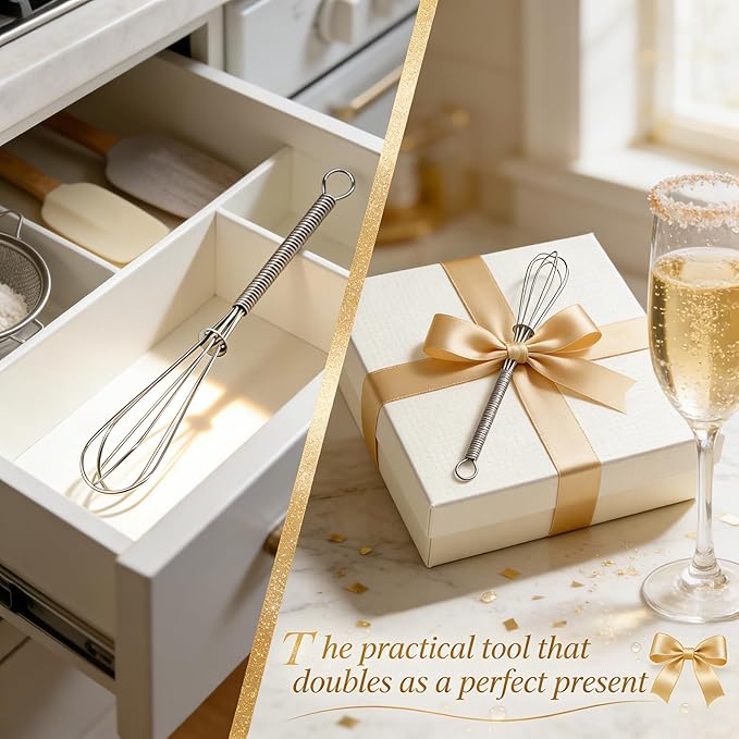 Anaeat Mini Wire Whisks, Set of 4 Portable Stainless Steel Kitchen Tiny Whisk & Egg Beater with Thick Wire - Sturdy Small Mixing Balloon for Cooking, Blending, Whiping, Beating and Stirring (5" + 7") - Image 7