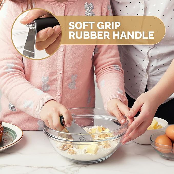 Zulay Kitchen Large 4-Inch Dough Blender Top Professional - Stainless Steel Pastry Cutter, Heavy Duty Dough Cutter With Blades, Pastry Blender And Butter Cutter - Pastry Cutter For Baking (Black) - Image 3