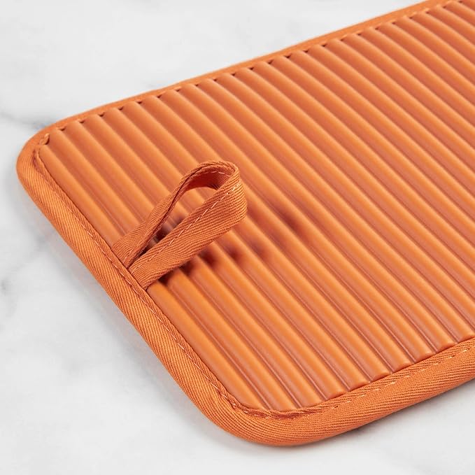 KitchenAid Ribbed Soft Silicone Pot Holder 2-Pack Set, Honey, 7"x9" - Image 5
