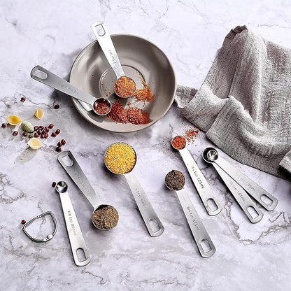 9PCS Measuring Spoons Set Stainless 1 tbsp, 1/2 tbsp, and 1-1/16tsp Steel Measuring Spoons for Cooking Baking Spice Jars and Liquid Ingredients - Image 7