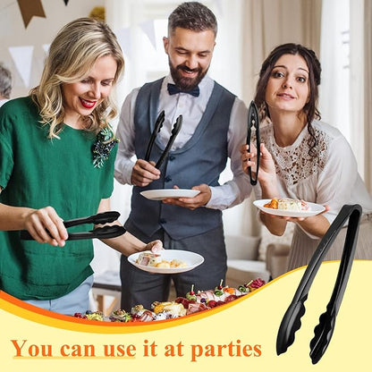 Tessco for you 150 Pcs Plastic Tongs for Serving Bulk, 9 Inch Plastic Disposable Serving Tongs, Heavy Duty Salad Tong for Kitchen, Buffet, BBQ, Events & Catering (Black) - Image 7