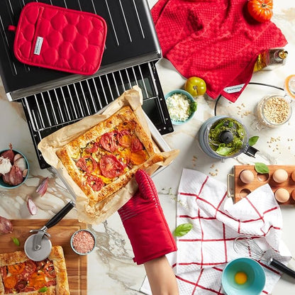 KITCHENAID Quilted Cotton Terry Cloth Oven Mitt, Pot Holder, Kitchen Towel 4-Pack Set, Heat Resistant, Silicone Grip, Gift Set, Passion Red, 16"x26", 7"x13" & 7"x10" - Image 10