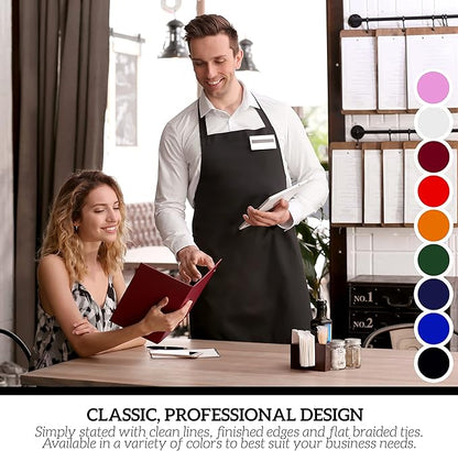 GREEN LIFESTYLE 2 Pack Chef Apron with Pockets – Grilling Aprons for Men, Waterproof Cooking Apron for BBQ, Work or Restaurant Use, Kitchen Aprons for Women with Pockets – Pink - Image 5