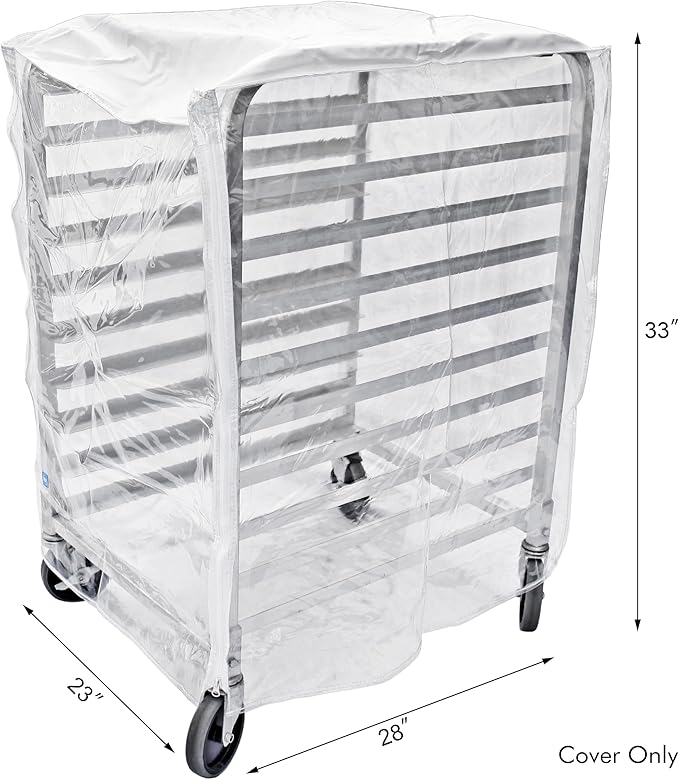 New Star Foodservice 36534 Commercial-Grade Sheet Pan/Bun Pan Rack Cover, Plastic, 10-Tier, 28" L x 23" W x 33" H, Clear - Image 3
