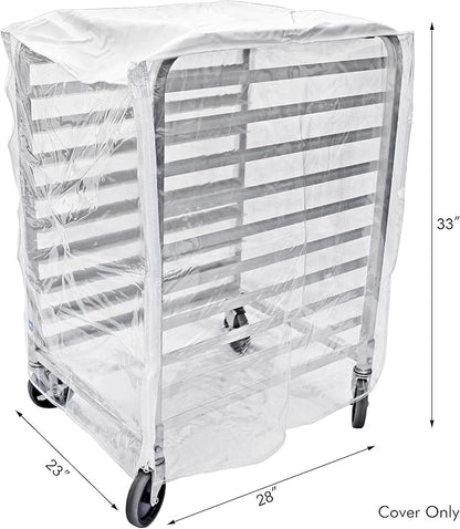 New Star Foodservice 36534 Commercial-Grade Sheet Pan/Bun Pan Rack Cover, Plastic, 10-Tier, 28" L x 23" W x 33" H, Clear - Image 3