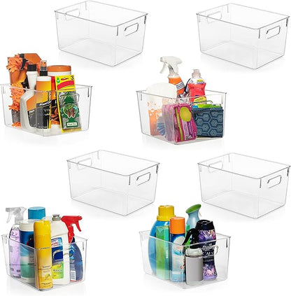 ClearSpace Clear Plastic Storage Bins – Pantry Organizers & Storage Containers, Cabinet Organizer - Home Organization Must Haves for Kitchen, Laundry Room, Office, Closet, Garage & Freezer by ClearSpace