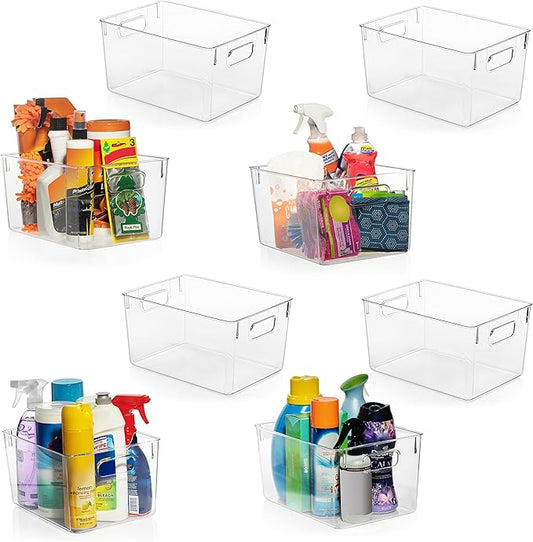 ClearSpace Clear Plastic Storage Bins – Pantry Organizers & Storage Containers, Cabinet Organizer - Home Organization Must Haves for Kitchen, Laundry Room, Office, Closet, Garage & Freezer by ClearSpace