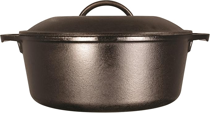Lodge Cast Iron Dutch Oven - Loop Handle Cooking Vessel - Even Heat Retention - Oven-Safe, Versatile Pot - 7 Quart - Image 2