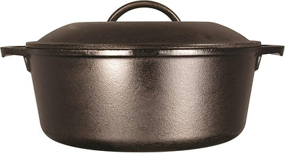 Lodge Cast Iron Dutch Oven - Loop Handle Cooking Vessel - Even Heat Retention - Oven-Safe, Versatile Pot - 7 Quart - Image 2