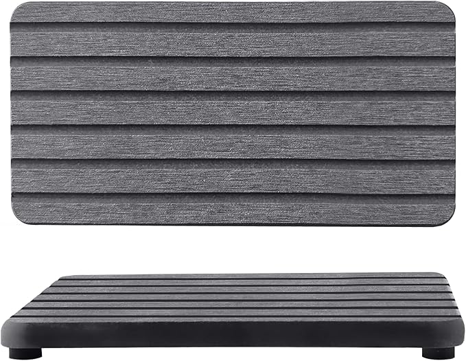 NiuYichee 2 PCS Water Absorbent diatomite Coasters, 7.1" x 3.5" Water Absorbing Stone Tray for Sink, Stone Drying mat for Kitchen Counter, Stone soap Tray Used for Hand Soaps & toiletries & Plants by NiuYichee