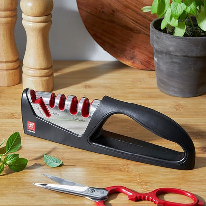 ZWILLING Razor-Sharp 4-Stage Pull Through Knife Sharpener with Shear Sharpener - Image 3