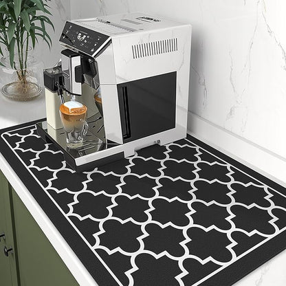 WISELIFE Dish Drying Mat Super Absorbent Drying Mat Large Dish Drying Mats for Kitchen Counter Easy Clean Dish Mat Kitchen Drying Mat16"x 24" Stylish Black - Image 5