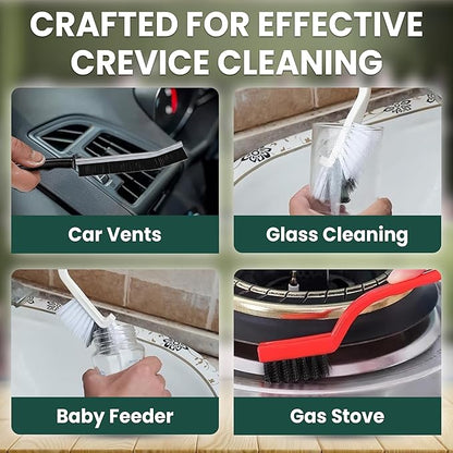 8 Pcs Crevice Cleaning Brush Set – Hard Bristle Cleaning Tools for Grout, Gaps & Narrow Spaces – Multi-Purpose Grout Brush, for Cleaning Bathroom, Shower, Window Tracks, Kitchen
