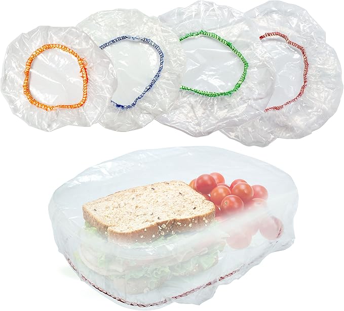 Culinary Elements Reusable Bowl Covers, Fits Small Bowls,12-Pack, 4 Sizes with Elastic, BPA-Free Plastic Food Storage Lids for Leftovers, Snacks & Prep Bowls by JacentMerchandising
