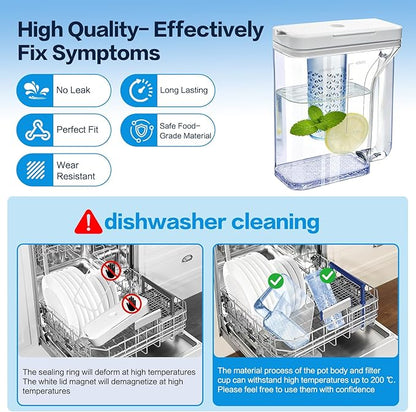 Upgraded DA97-17395A Water Pitcher Reservoir Compatible with Samsung Refrigerators【Food-Grade Durable Material,No-Leak Design】Replacement RF23M8570SR RF23M8090SR samsung refrigerator water pitcher