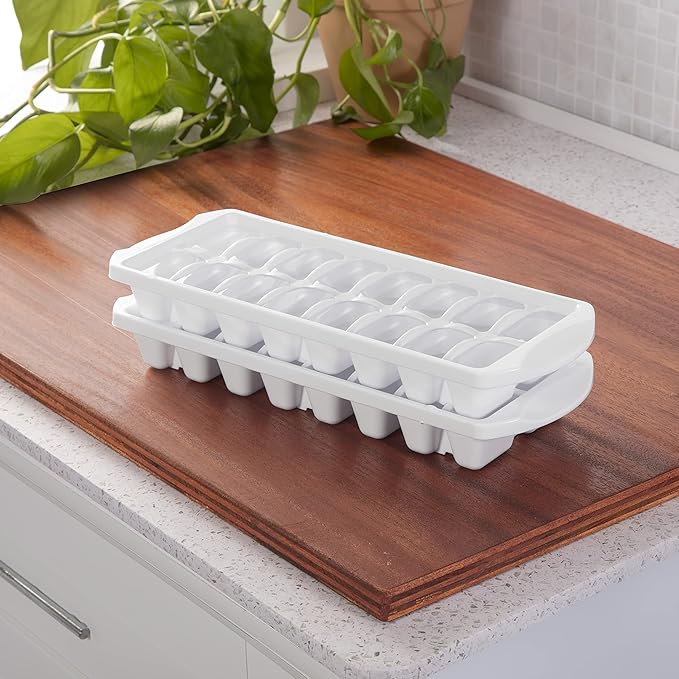 Sterilite Stacking Ice Cube Tray, Save Space and Stack Trays in Freezer - White, 12-Pack - Image 3