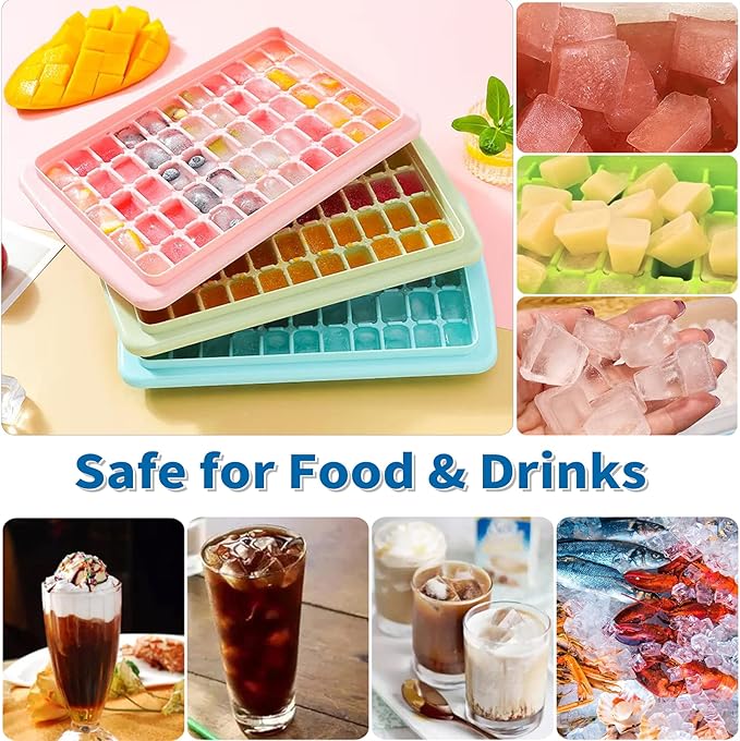 2Pack Ice Cube Tray with Lid and Bin for Freezer, Easy Release 55 Mini Ice Cube Tray with Cover, Storage Container, Scoop, Flexible Durable Plastic Nugget Ice Cube Mold & Bucket, BPA Free - Image 6