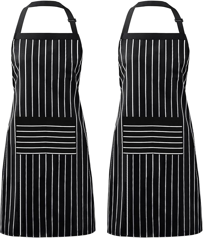 Syntus Apron for Men Women, Adjustable Cooking Kitchen Chef Aprons with 2 Pockets, Cotton/Polycotton/Polyester by Syntus