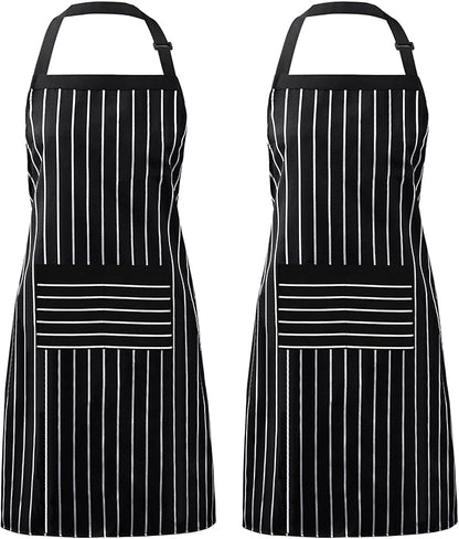Syntus Apron for Men Women, Adjustable Cooking Kitchen Chef Aprons with 2 Pockets, Cotton/Polycotton/Polyester by Syntus