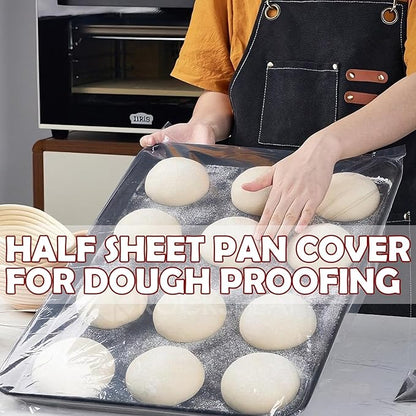 100 Bowl Covers Fits Bowls up to 30", Large Bowl Covers for Half Sheet Pan(24x16, 21x15, 18x13 inch) and Mixing Bowl&Dough Proofing/Foil Pans, Food Covers for Outside,Elastic Sealing-Reusable