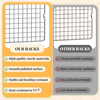 Cooling Racks for Cooking and Baking - 2 PCS 11.65" x 16.85" Grid Wire Baking Rack for Oven Cooking, Baking, Grilling, Roasting - Dishwasher Safe Bacon Rack - Fits Half Sheet Cookie Pan - Image 7