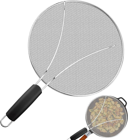 Splatter Screen for Frying Pan - 10’’ Stainless Steel Grease Splatter Guard with Grip Handle- Ultra Fine Mesh Cover Oil Splash when Sizzling Bacon, Cooking Fried Chicken or Popcorn by Unknown