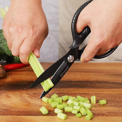 Sunnecko Kitchen Scissors All Purpose Heavy Duty Scissors Titanium Coated, Kitchen Shears for Food, Micro Serrated with Detachable Blades - Image 7