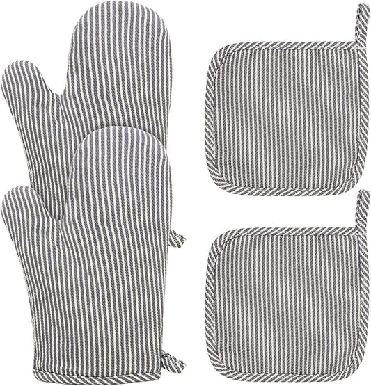 4 Pcs Oven Mitts and Pot Holders Heat Resistant Oven Mitts Sets Non Slip Oven Mitt and Pot Holders for Baking Cooking by Unknown