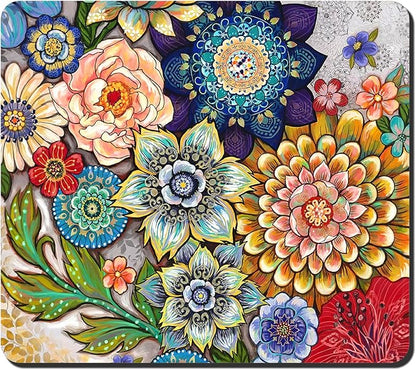 Rnivvi Dish Drying Mat for Kitchen Counter, 16 x 18" Cute Flower Theme Absorbent Heat Resistant Drying Pad with Non-slip Rubber, Coffee Bar Mats for Coffee Machine Dish Rack, Mandala Floral by Rnivvi