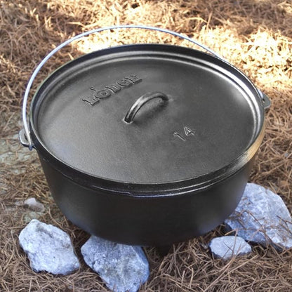 Lodge 10 Quart Pre-Seasoned Cast Iron Camp Dutch Oven with Lid - Dual Handles - Use in the Oven, on the Stove, on the Grill or over the Campfire - Black - Image 2