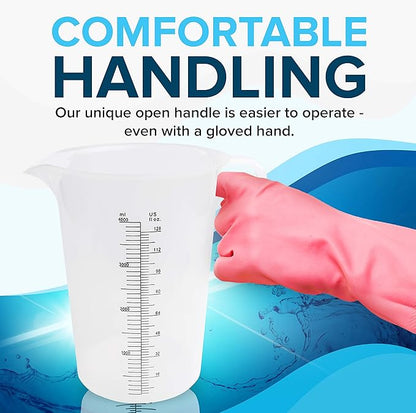 ACCUPOUR 32oz (1 quart) Measuring Pitcher, Plastic, Multipurpose - Great for Chemicals, Oil, Pool and Lawn - Ounce (oz) and Milliliter (mL) Increments (1000 mL) - Image 7