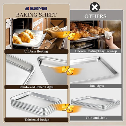 BIEAMA 12 Pack Half Size Baking Sheet Pan Aluminum Commercial Pan for Oven Freezer Bakery Hotel Restaurant 18" × 13" - Image 4