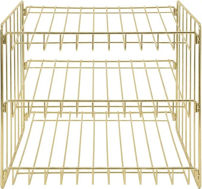 Kitchen Details 3 Tier Can Storage Organizer Rack in Gold - Image 2
