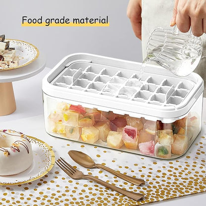 Ice Cube Tray with Lid and Bin, 2 Pack for Freezer, 64 Pcs Ice Cube Mold (White) - Image 5