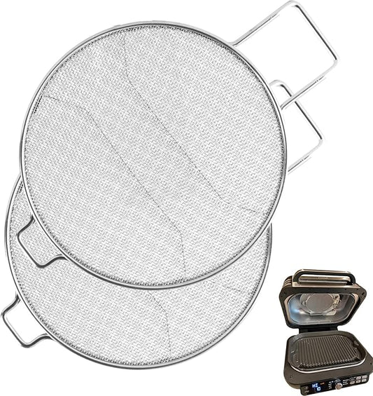 2 Packs Splatter Shield for Ninja IG651 IG600 IG601 Foodi Air Fryer Accessories, Splash Guard Replacement for Ninja Foodi Smart XL Pro 7-in-1 Indoor Grill, Stainless Steel Mesh Screen