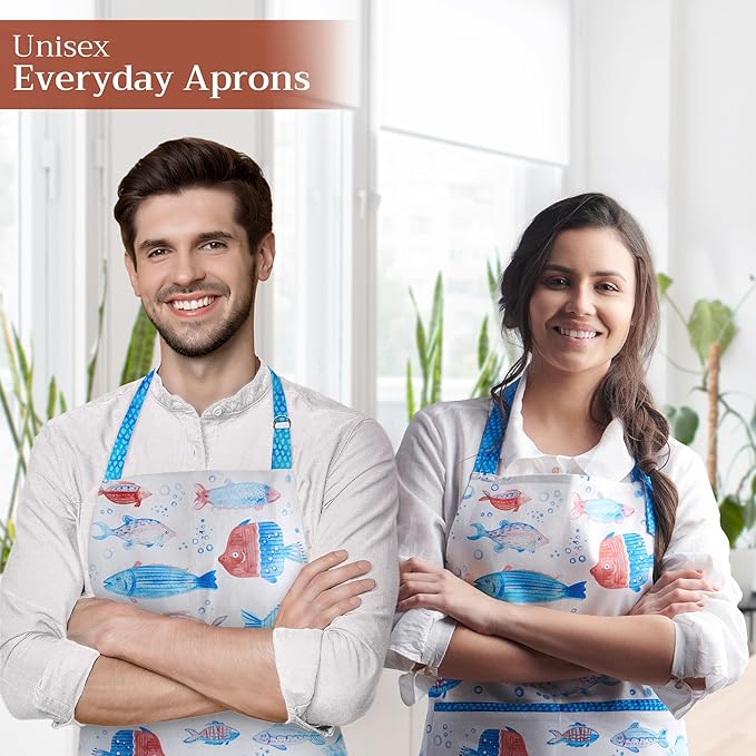 Maison d' Hermine 100% Cotton Apron for women with Pocket Kitchen Chef Apron for Men Cooking Mothers Day Gifts - Image 6