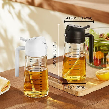 TrendPlain 16oz/470ml Glass Olive Oil Sprayer for Cooking – 2 in 1 Olive Oil Dispenser Bottle for Kitchen Gadgets and Air Fryer Accessories, Salad, BBQ - Yellow - Image 5