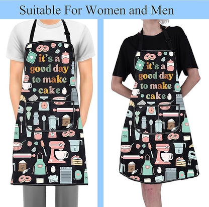FUSTMW Cake Maker Gifts for Baker Kitchen Baking Apron with Pocket Baker Gifts for Dessert Makers Pastry Chef Apron