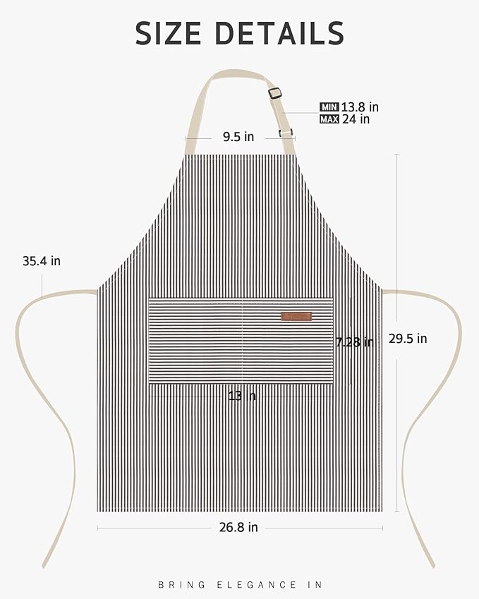 Syntus Chef Apron for Men Women Kitchen Cooking Apron with Pockets, Adjustable Bib Aprons Stain Resistant - Image 2