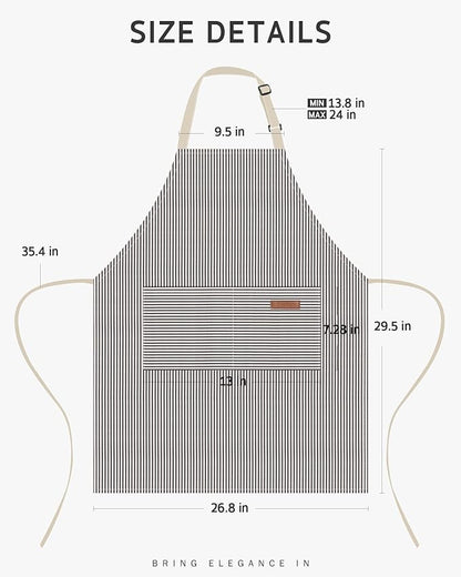 Syntus Chef Apron for Men Women Kitchen Cooking Apron with Pockets, Adjustable Bib Aprons Stain Resistant - Image 2