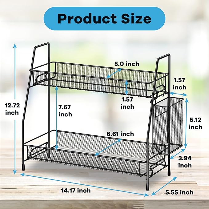SPISPI Bathroom Organizer Countertop, Spice Rack Organizer for Cabinet,Bathroom Counter Organizer, Kitchen Countertop Organizer (Pack of 2) - Image 2