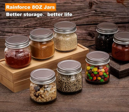 Mason Jars 8 oz 30 Pack- Small Mason Jars With Silver Lids -1/4 Quart Canning Jars| Storage Glass Jars With Lids For Jelly, Jam, Honey, Pickles - Spice Glass Jars - With 30 Chalkboard Labels - Image 2