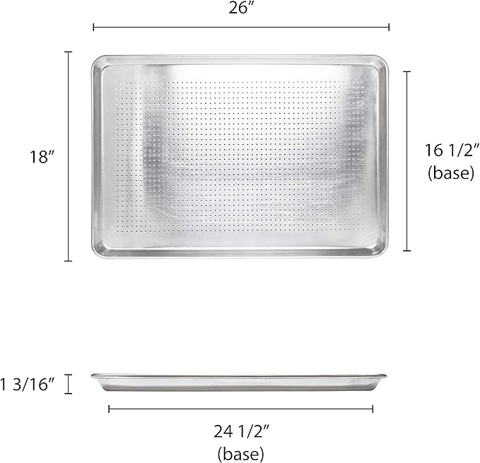 Excellante 18" X 26" Full Size Aluminum Sheet Pan, Perforated, Comes In Each