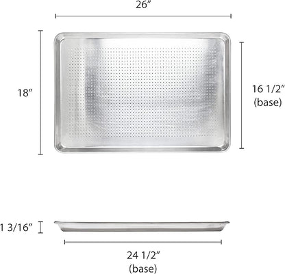 Excellante 18" X 26" Full Size Aluminum Sheet Pan, Perforated, Comes In Each
