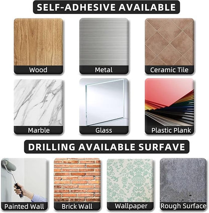 Paper Towel Holder - Self-Adhesive or Drilling, White, Upgraded Aluminum Kitchen Roll Dispenser Under Cabinet, Lighter but Stronger Than Stainless Steel! - Image 6