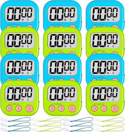 ZILLEEN Classroom Timer for Kids Teachers 12 Pack Digital Tmers, Blue & Green by ZILLEEN