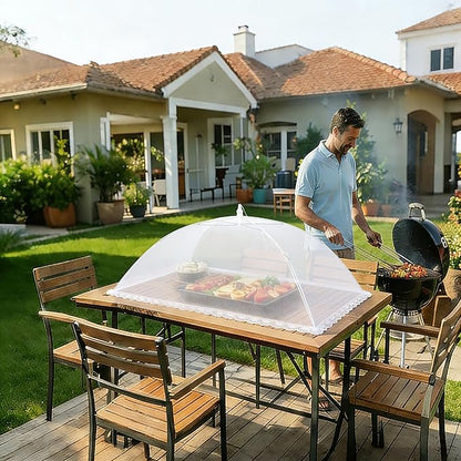 2 Pack Extra Large Mesh Food Covers for Outside (40 x 24 in) Collapsible and Reusable Food Tents Food Covers for Outdoors Picnic, BBQ, Camping, Party Supplies
