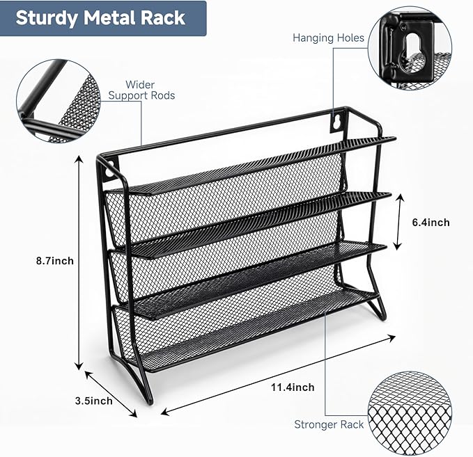DIDITIME Spice Rack Organizer – 24 Glass Jars, 60 Labels & Marker, Space-Saving Kitchen Countertop, Cabinet & Wall Rack - Image 2