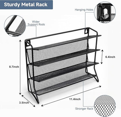 DIDITIME Spice Rack Organizer – 24 Glass Jars, 60 Labels & Marker, Space-Saving Kitchen Countertop, Cabinet & Wall Rack - Image 2