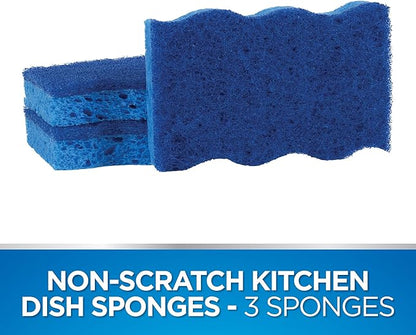 Dawn Non-Scratch Kitchen Dish Sponges, Blue (Pack of 3) - Image 2